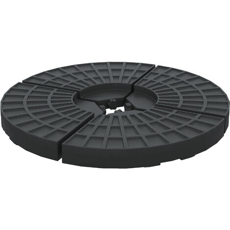 Outsunny peso para base de sombrilla de 4 piezas base para sombrilla redondo rellenable de agua 52 litro arena 60 kg o mixto 70 kg para base cruzada