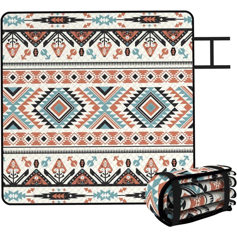 Outsunny Picnic Blanket, 200x200CM Beach Blanket Outdoor Picnic Mat
