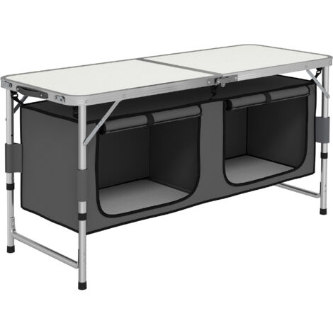 Outsunny Picnic Table Camping Folding Portable Dining Storage Garden Outdoor