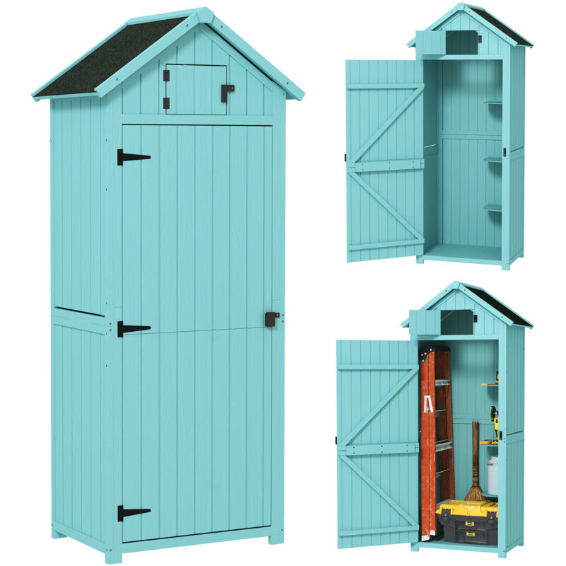 outsunny pine cedarwood garden shed tool room storage
