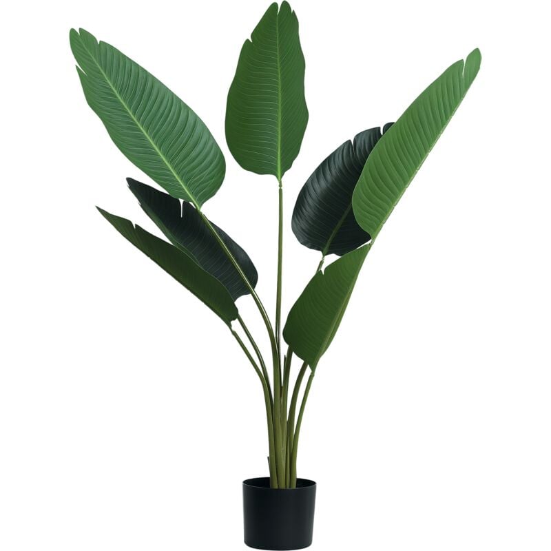 

Planta de Decoración Artificial de Palma Árbol Realista con Maceta 7 Hojas Ф15x120 - verde