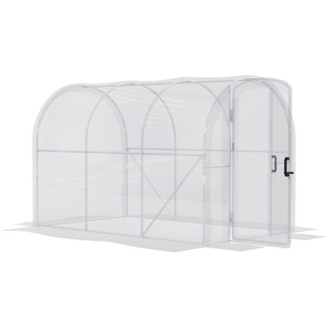 Outsunny Polytunnel Greenhouse with Door, Galvanised Steel Frame 3 x 2 x 2m