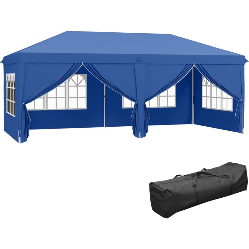 Outsunny - Pop Up Gazebo Party Tent Canopy Marquee with Storage Bag Blue