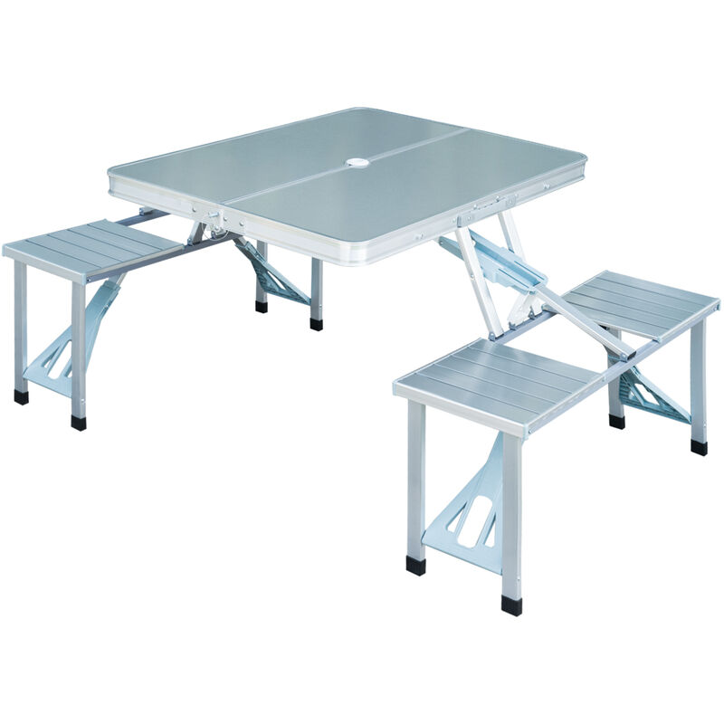 Outsunny Portable Camping Picnic Table And Chairs Set Outdoor Bbq Outsunny Portable Camping Picnic Table And Chairs Set Outdoor Bbq Aluminum
