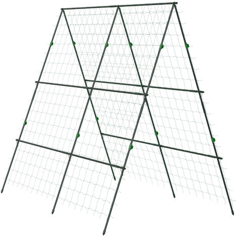Outsunny Rankgitter aus Metall zum Stecken rostfrei Rankhilfe für Kletterpflanzen Gurken Spalier 180x100x180cm Rosenbogen Garten Spalier für Tomaten, Gemüse Blumen Kletterpflanzen Grün