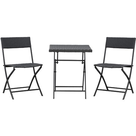 Outsunny Rattan Garden Furniture Outdoor Patio Coffee Set - Brown