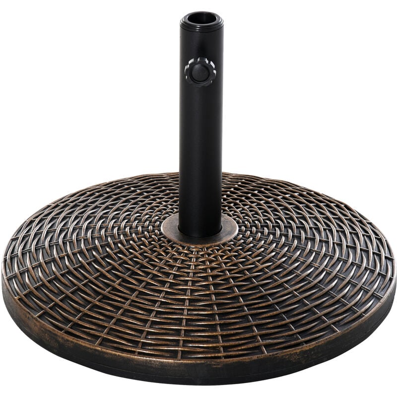 Rattan Style Weighted Umbrella Base Parasol Holder Outdoor Stand 25kg - Outsunny