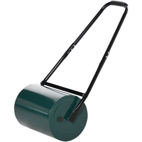 Outsunny Rullo da Giardino da 30L di Capacità in Metallo Verde Scuro