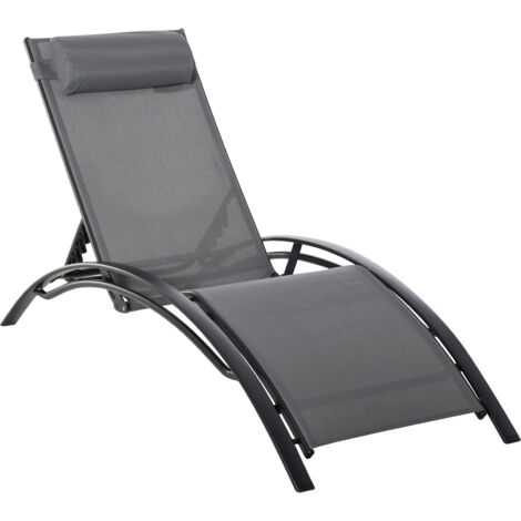 Outsunny Sdraio da Giardino 5 Reclinazioni con Cuscino Rimovibile
