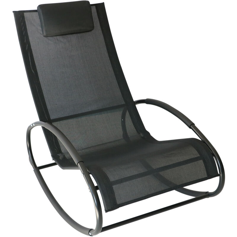 Nero Portatile Sedia Textoline regolabile Sole Sdraio Sedia Da Giardino-SPIAGGIA CAMPEGGIO