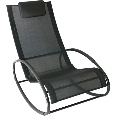 Outsunny Sedia a Dondolo da Giardino Telaio Rivestimento Texteline