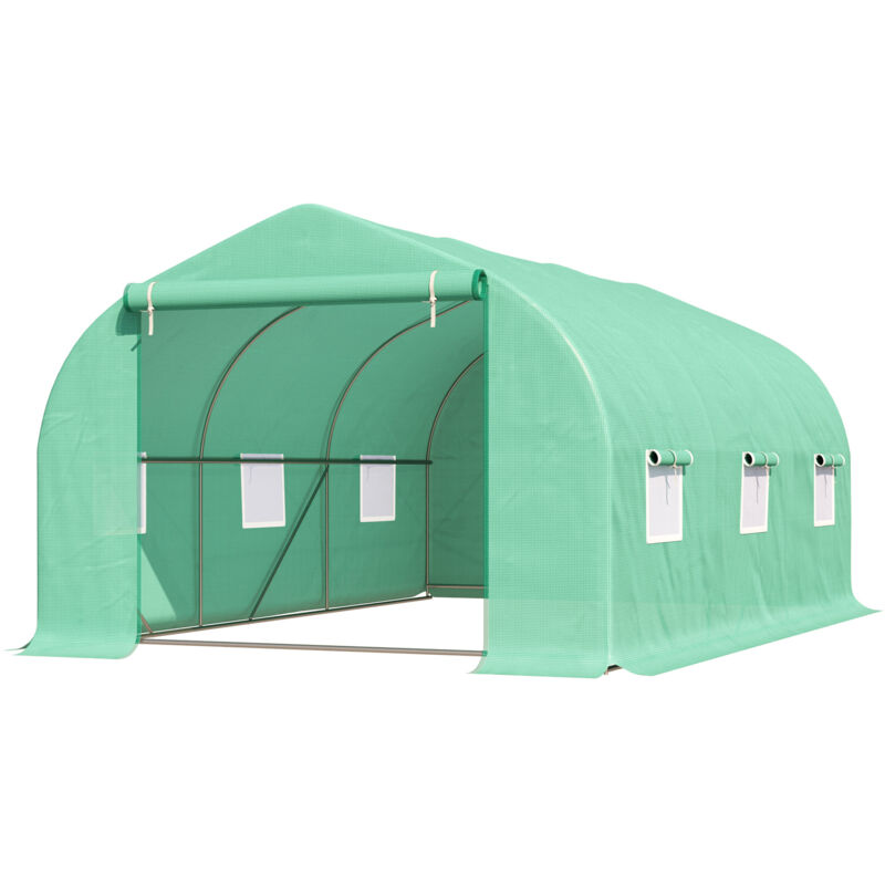 Serra Da Giardino A Tunnel 4.5x3x2m Con Tetto Spiovente In Pe Outsunny