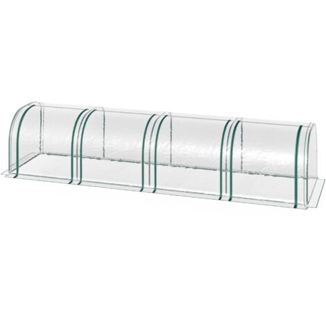 Outsunny Serra da Giardino in Acciaio e PVC Impermeabile con 4 Porte a Cerniera