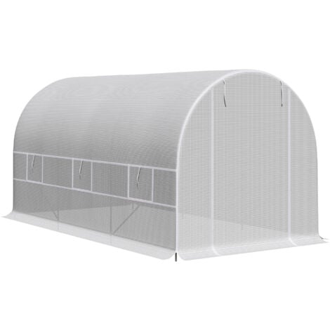 Outsunny Serra per Orto a Tunnel 4x2x2m con Struttura in Metallo e Telo in PE