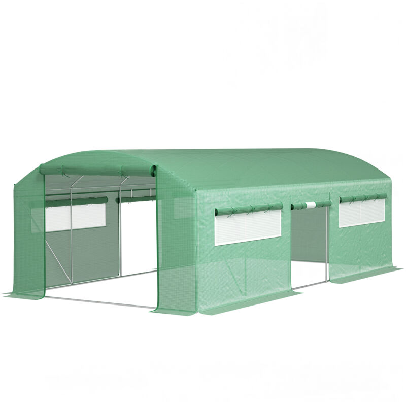 Outsunny Serra Per Orto Con 3 Porte Avvolgibili E 6 Finestrelle 6x3...