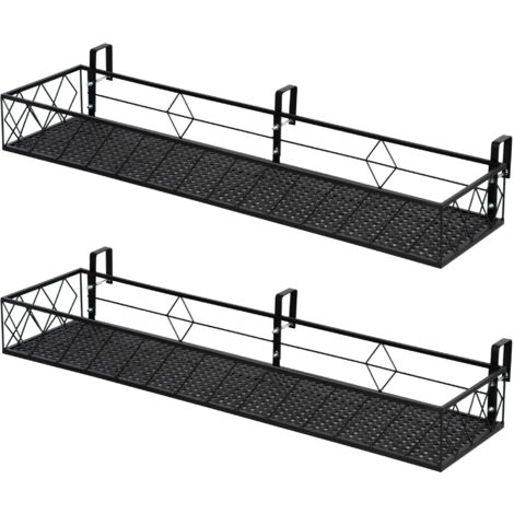Outsunny Set 2 Fioriere Portavasi in Metallo con Ganci per Ringhiera max 5.5 cm