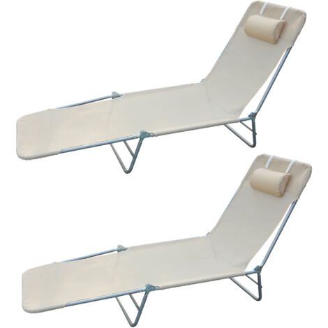 Outsunny Set 2 Sdraio Pieghevoli con Schienale Reclinabile a 4 Livelli