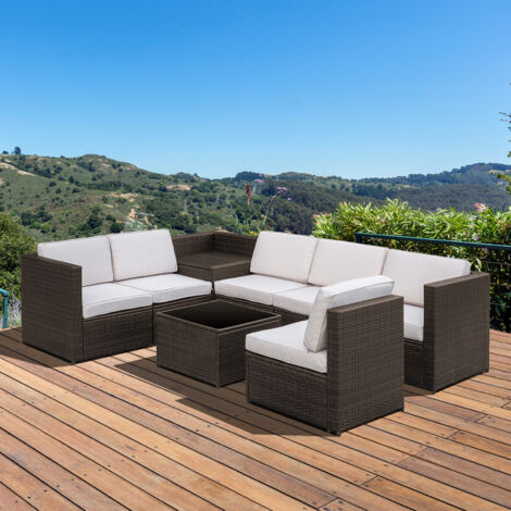 Outsunny set mobili da esterno divano componibile 8 pezzi in pe ... Mobili per esterno in rattan