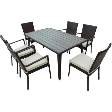 Outsunny set mobili da esterno in pe rattan tavolo da pranzo in ... Mobili per esterno in rattan