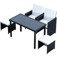 Outsunny Set Mobili da Giardino in PE Rattan Tavolo 2 Sedie 2
