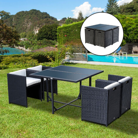 Outsunny Set Mobili da Giardino in PE Rattan Tavolo da ...