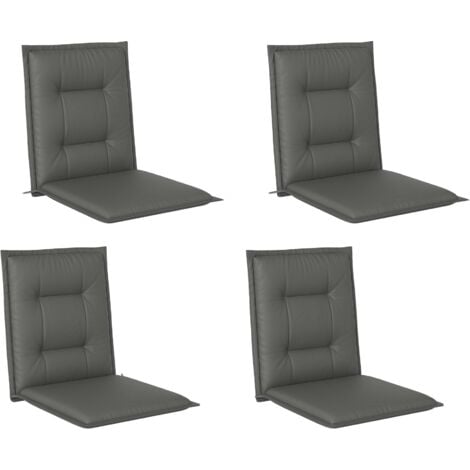 Outsunny Set of 4 Garden Chair Cushions, Outdoor Seat Pads, Light Grey