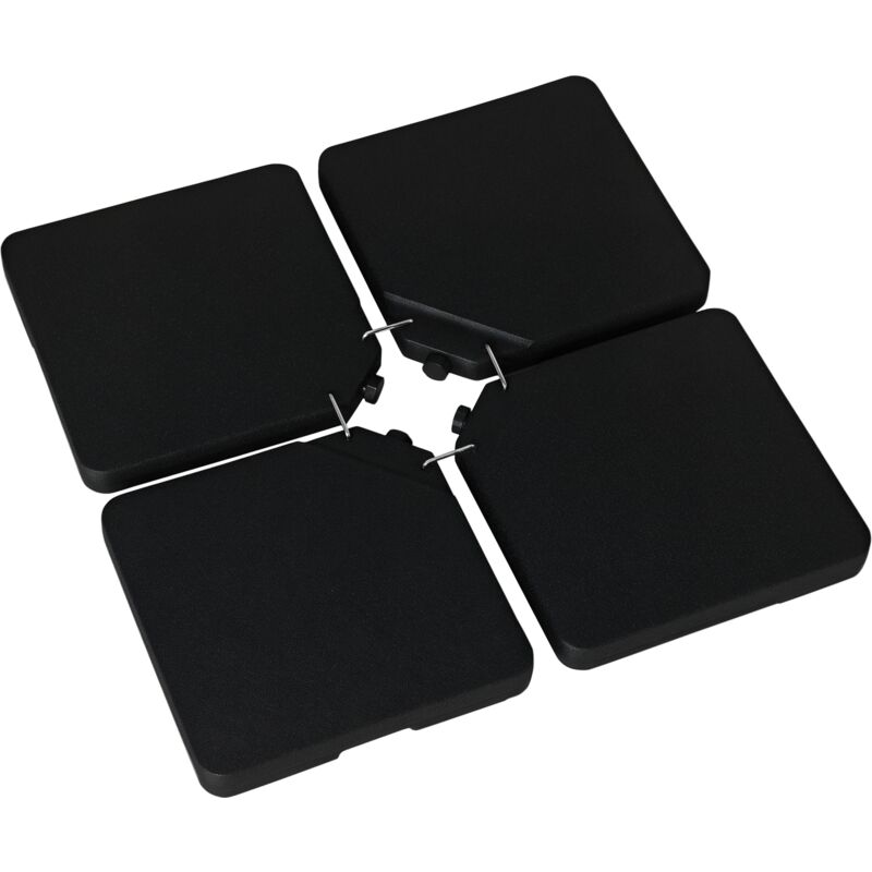 Outsunny Set of 4 Parasol Base Stand Weights for Cantilever Umbrella, Black