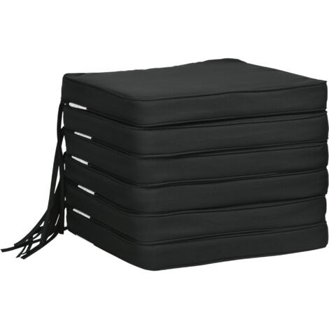 Outsunny Set of 6 Tie On Chair Cushion Seat Pads Indoor Outdoor Patio