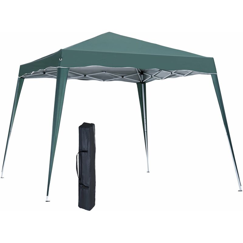 Outsunny - Slant Leg Pop Up Gazebo with Carry Bag, Height Adjustable Party Tent Green