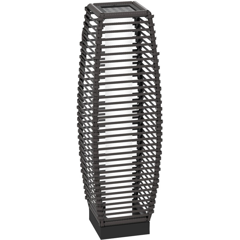 Outsunny Solar Floor Lamp with Auto On/Off LED Lights for Porch, Yard Grey