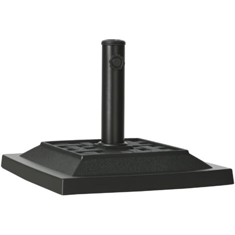 Outsunny Sonnenschirmständer 12 kg Quadratisch Schirmständer Schirmgewicht, Schirmhalter, Ständer für Sonnenschirm 32/38/48mm Rohrdurchmesser, für Balkon, Terasse, Garten, Schwarz