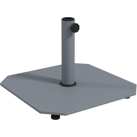 Outsunny Sonnenschirmständer aus Metall 18,5 kg Schirmständer, Quadratisch Schirmhalter, Schirmgewicht, Ständer für Sonnenschirm 32/38/48mm Rohrdurchmesser, für Balkon, Terasse, Grau