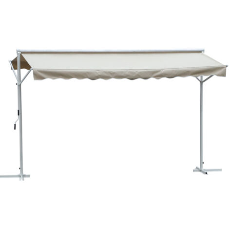 Outsunny - store banne - Acier - 450x340x255cm - Beige