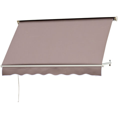 Outsunny – Store banne manuel 70x180cm – Aluminium léger – Toile polyester imperméable 280g/m² – Inclinaison réglable 0° à 120°