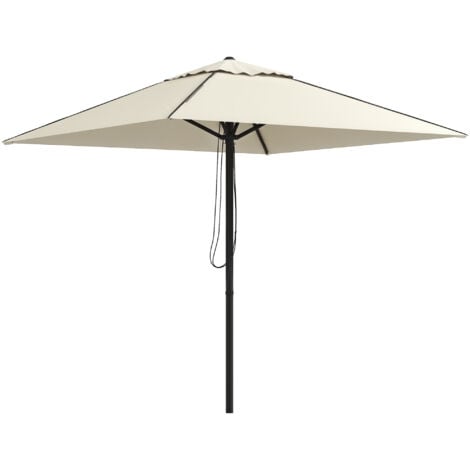 Outsunny Sun Parasol with Vent, Table Umbrella for Patio, Garden, Pool Beige