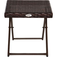Outsunny Tavolino da Giardino Pieghevole in Rattan Sintetico e Acciaio