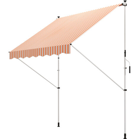 Outsunny Tenda da Sole 3x1.5m Telescopica a Parete Avvolgibile Arancione