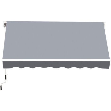 Outsunny Tenda da Sole a Bracci Avvolgibile da Esterno 2.5x2 m Grigio e Bianco
