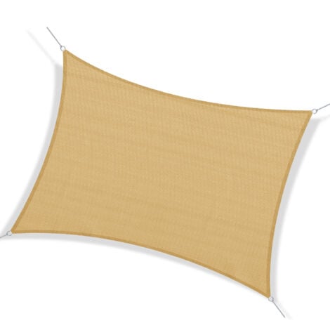 Outsunny Tenda da Sole a Vela Ombreggiante in PE Anti-UV 4x6m Gialla