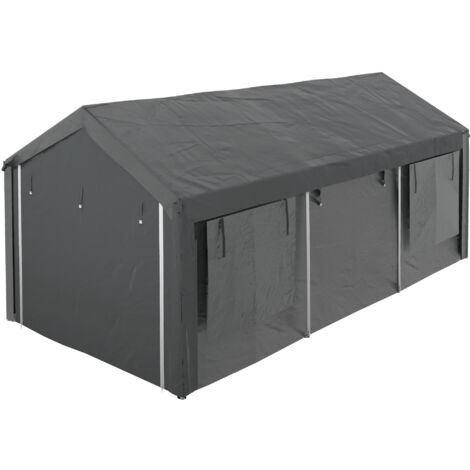 Outsunny Tenda Gazebo per Auto Altezza Regolabile, 4 Porte e 4 Finestre 6x3m