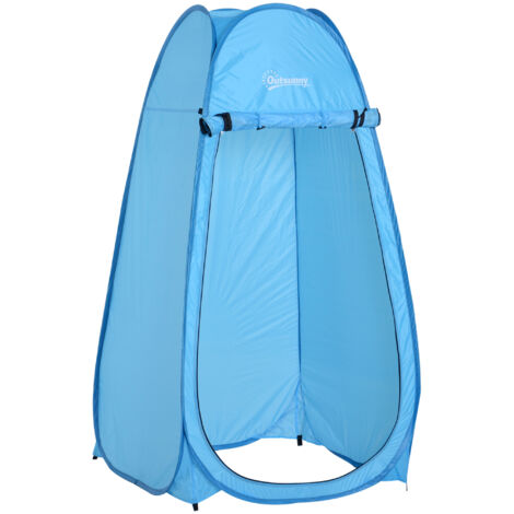 Outsunny Tente de douche pop-up tente de toilette pliable et portable anti-UV sac de transport inclus pour plage, pêche, randonnée, bain, l'extérieur, bleu