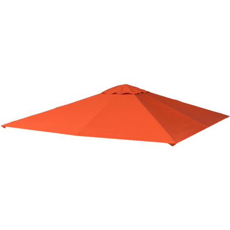 Outsunny Tetto di Ricambio per Gazebo 3x3m in Poliestere Impermeabile Anti-UV, Arancione