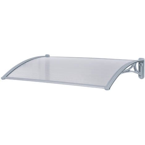 Outsunny Tettoia per Finestra in Plastica 140x70x21 cm Grigio