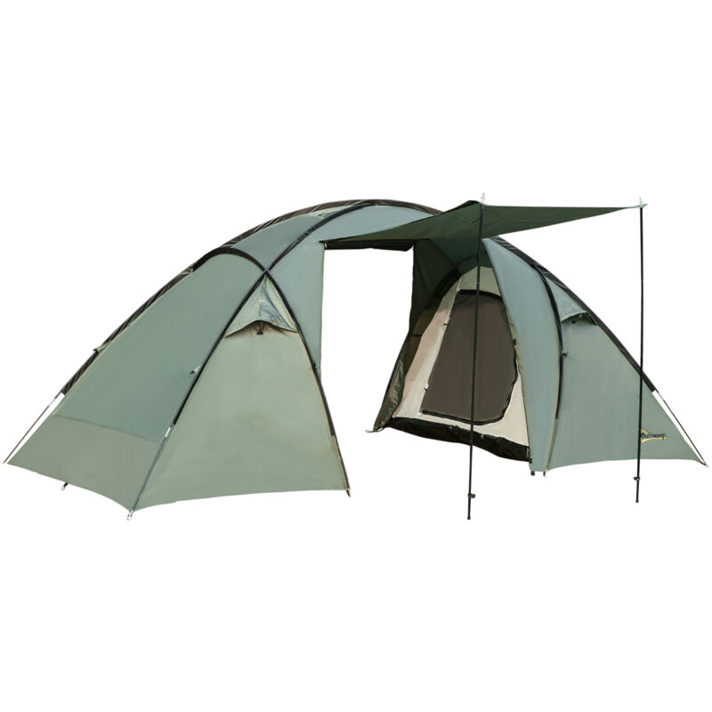 

Outsunny - Tienda de Campaña para 3-4 Personas Impermeable 2000mm Portátil Camping Acampada - Verde