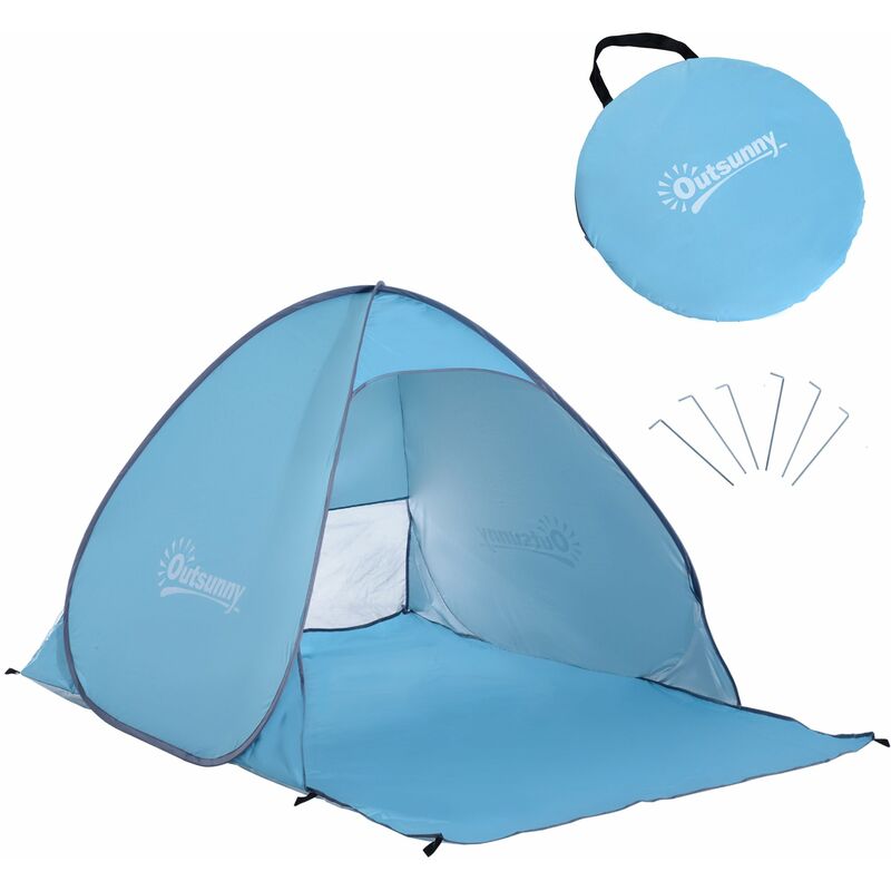 

Tienda de Campaña Impermeable y Portátil Anti-UV para Playa Camping y Pesca - Azul