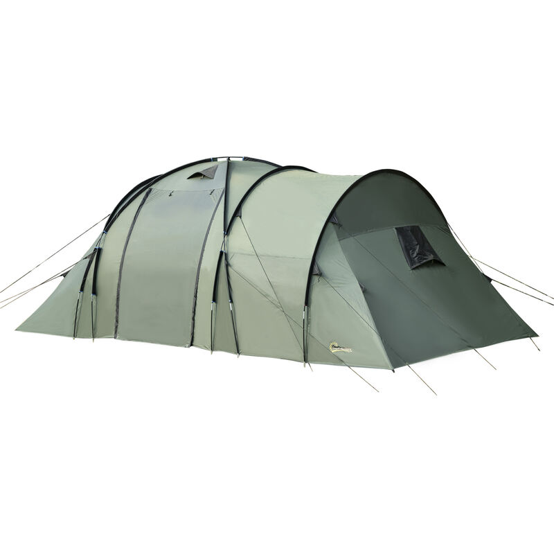 

Tienda de Campaña para 5 Personas Impermeable 2000mm con 4 Ventanas Camping - Verde