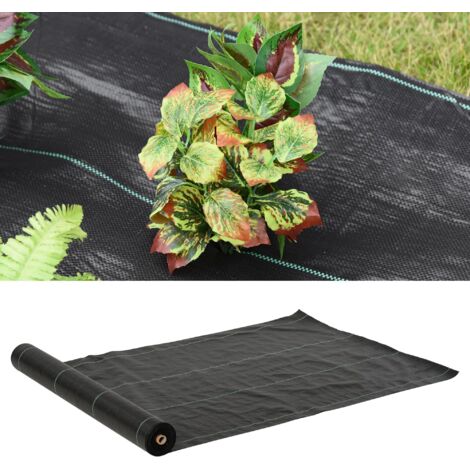 Outsunny Toiles de paillage - Toile anti mauvaises herbes - toile de paillage anti mauvaises herbes 100 g/m² - indéchirable perméable à l'eau anti UV dm. 50L x 1l m- PP noir vert