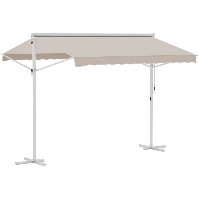 

Outsunny - Toldo de Pie 300x300x250 cm Ajustable Portátil Poliéster Jardín Terraza Beige - Beige