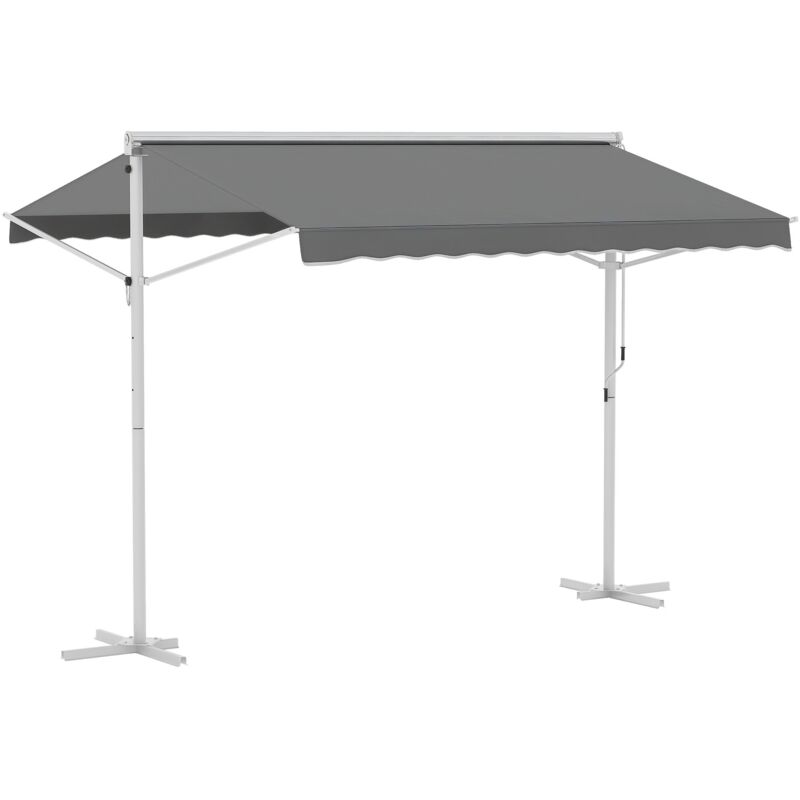 

Toldo de Pie 300x300x250 cm Ajustable Portátil Poliéster Jardín Terraza Gris - Gris