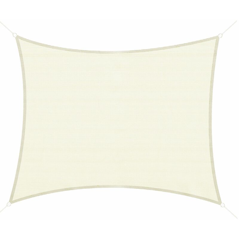

Outsunny - Toldo de Vela Sombrilla Parasol Rectángulo Tejido de Poliester 185 g/m² Jardín - crema